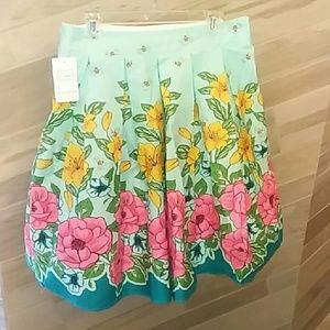 NWT Vintage style floral skirt size L/12
